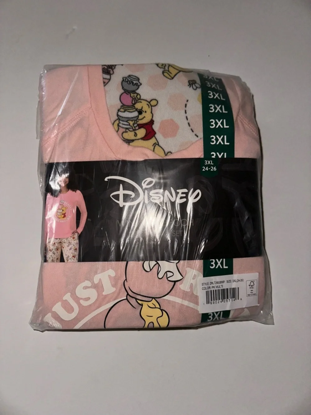 Women's Pink Winnie the Pooh Pajama Set - Cozy Long-Sleeve Top & Printed Joggers - Picture 3 of 5